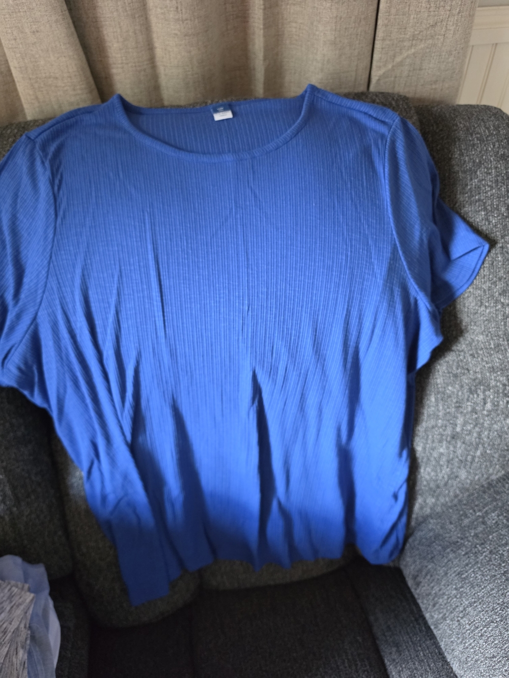 Old Navy Royal Blue Ribbed Short-Sleeve Top